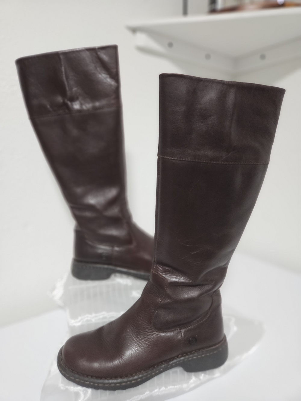 Born Women's Over-the-Knee Leather Boots in Dark Brown
